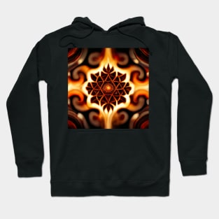 Fire fractal Mandala pattern Hoodie